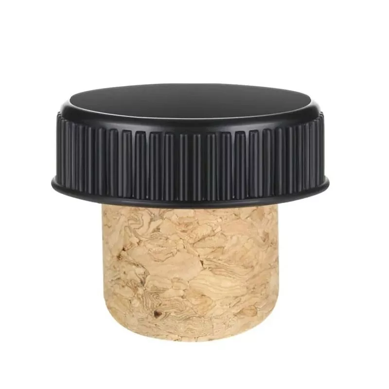 Wood Cork Stopper na may Plastic Top